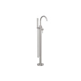 Nero Round Freestanding Bath Filler Mixer - Brushed Nickel